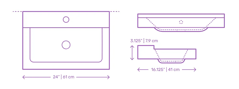 عمق لگن سینک