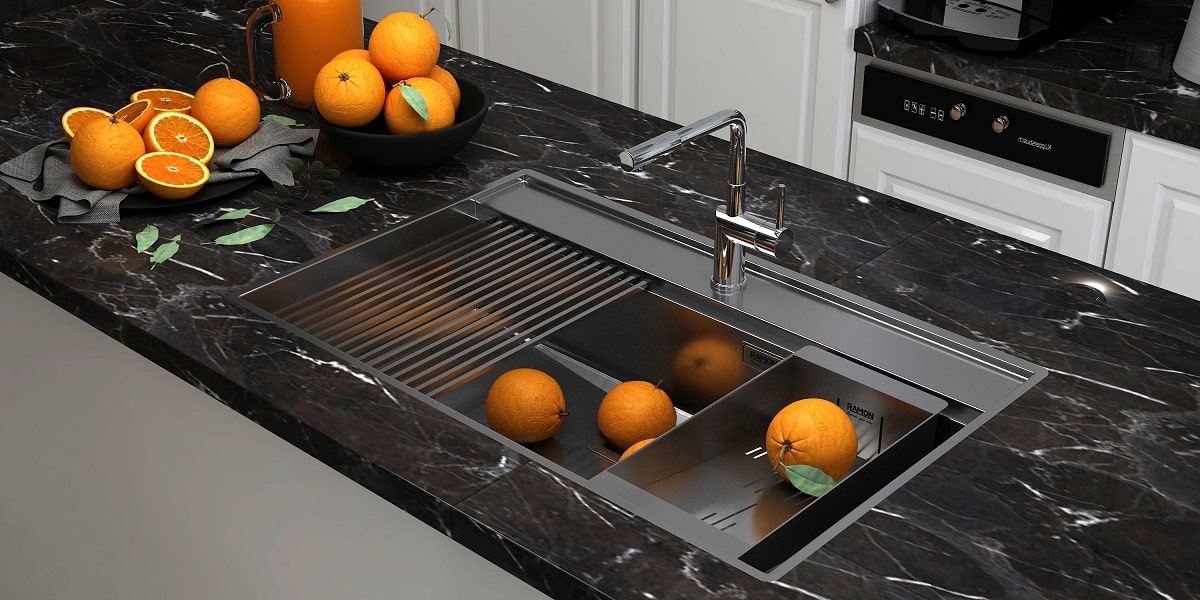 سینک لوکس سنگی یا استیل طلایی